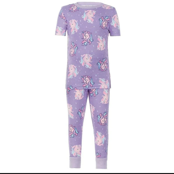 Kids' 4-piece Cotton PJ Set, Unicorn Size 7 - Picture 5 of 7